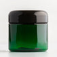 2 oz Green Straight Sided Plastic Jar with Black Dome Cap