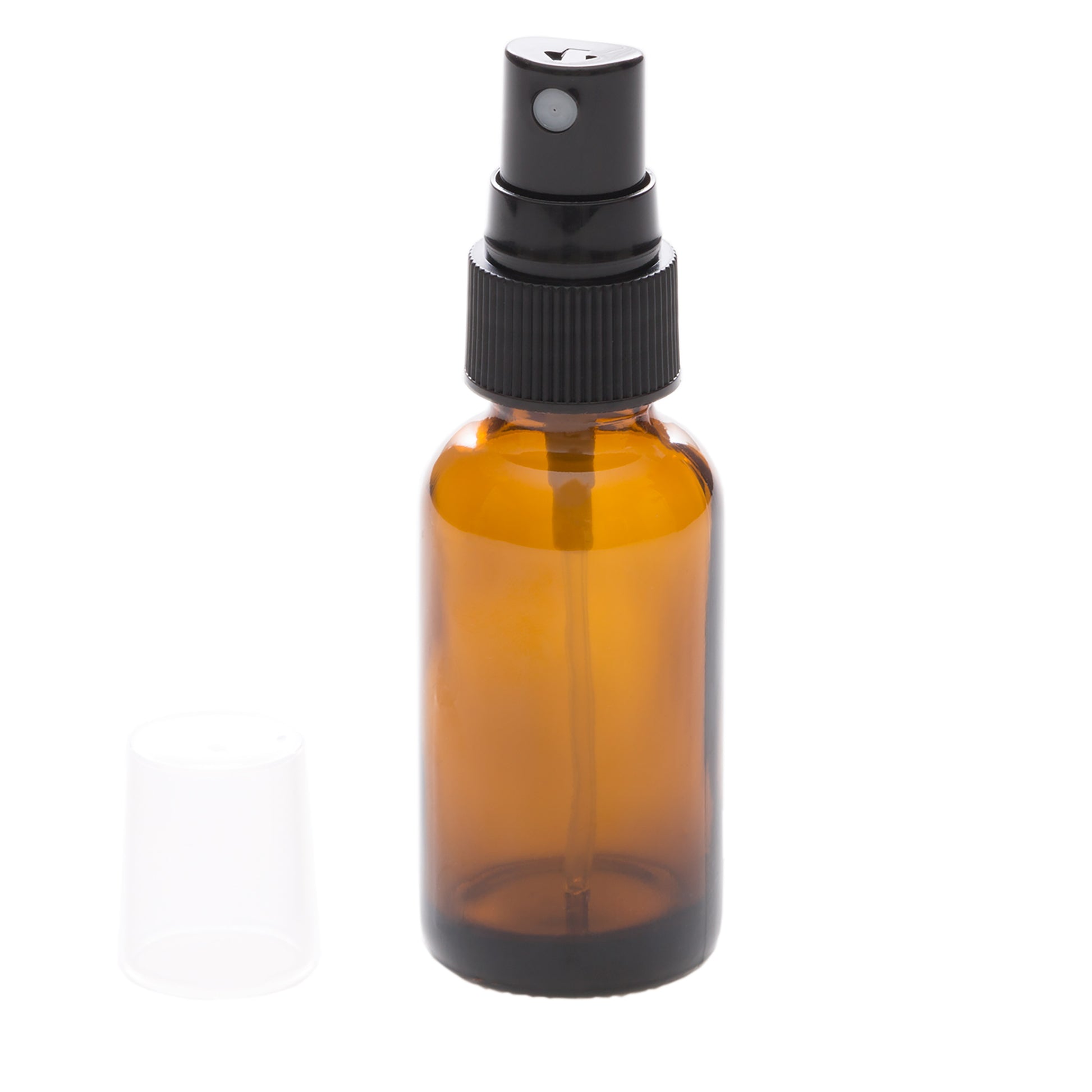 30 ml Amber Glass Bottle with 20-400 Black Fine Mist Sprayer
