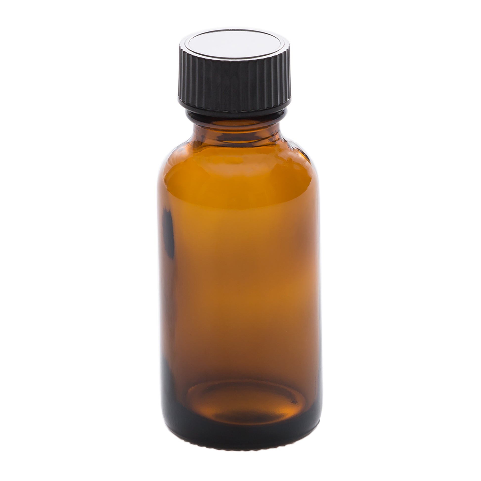30 ml Amber Glass Bottle with 20-400 Black Phenolic Cap