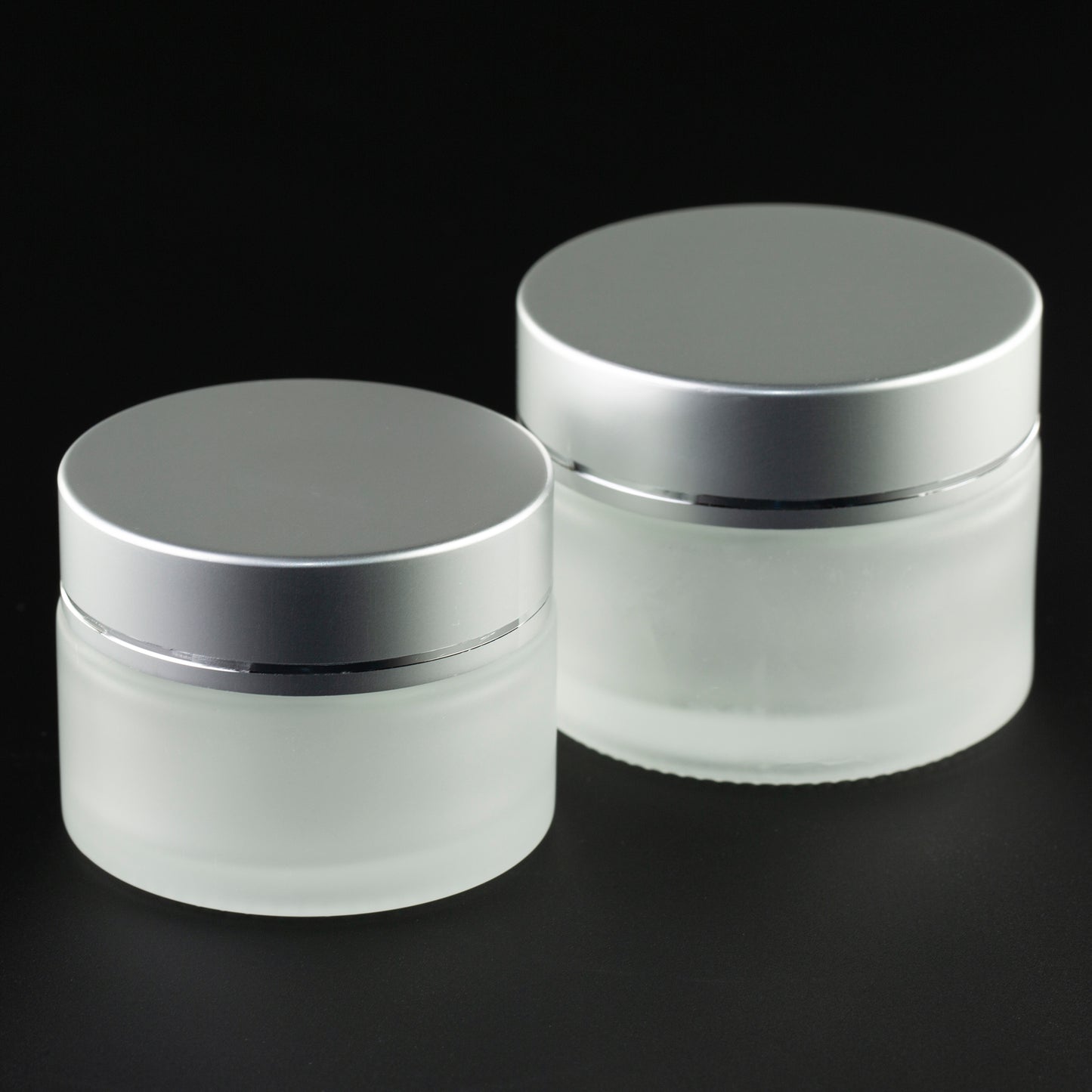 Frosted Glass Jar with Silver Lid