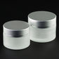 Frosted Glass Jars with Silver Lid