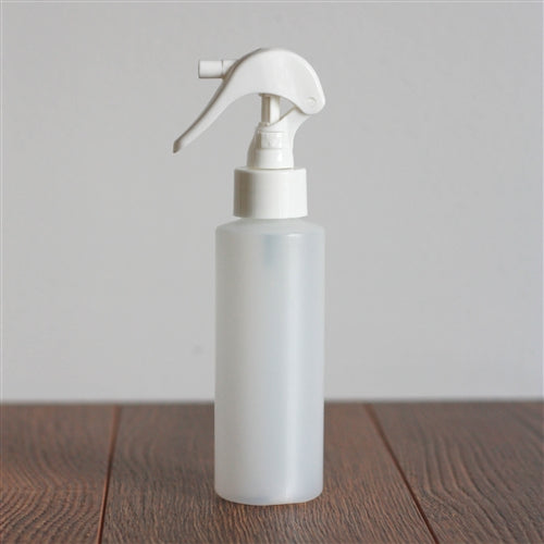 120 ml Natural HDPE Cylinder with Mini Trigger Mister - White