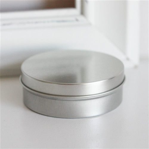 4oz Silver Steel Flat Tin with Slip Cover Lid(288/case)
