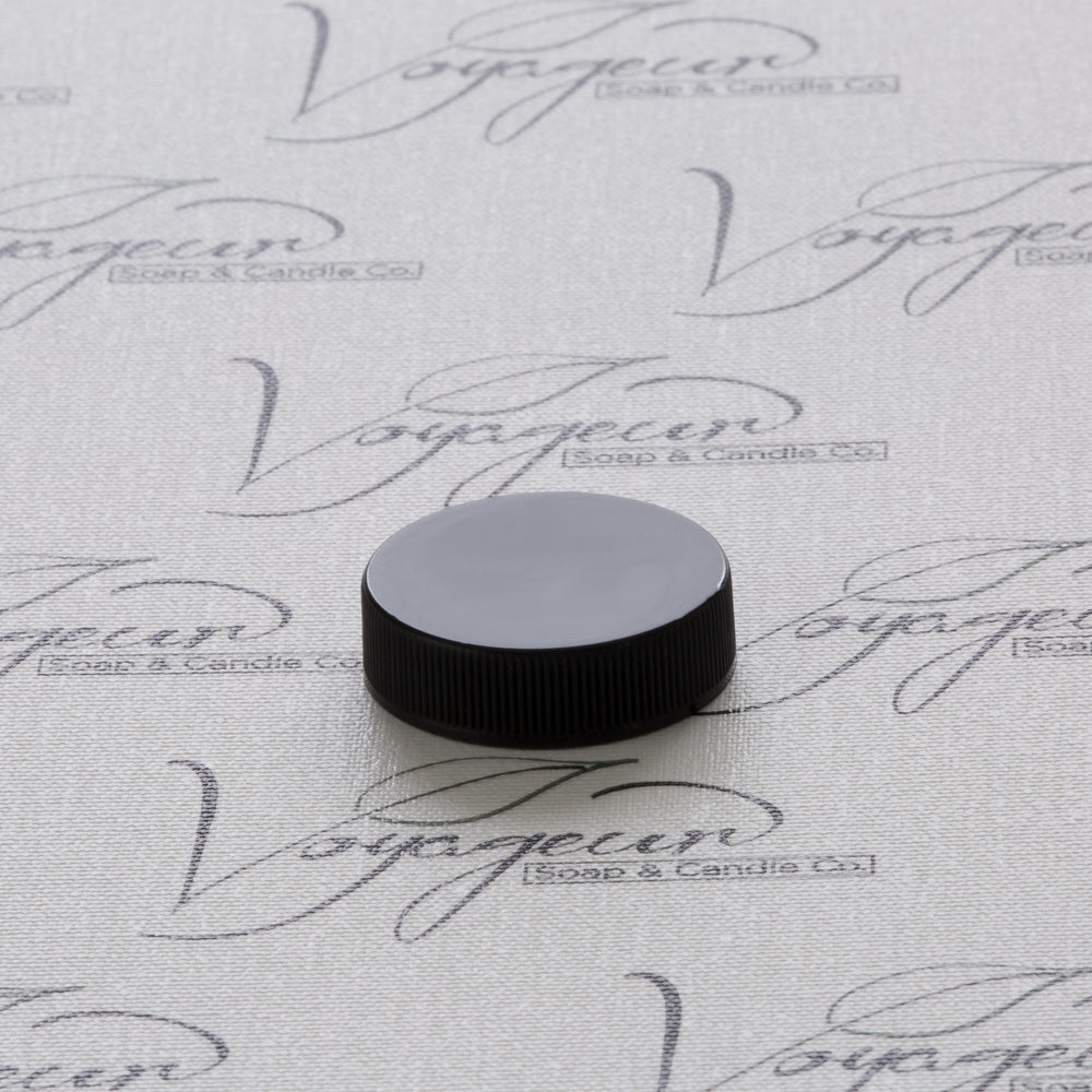 38-400 Black Ribbed Screw Cap