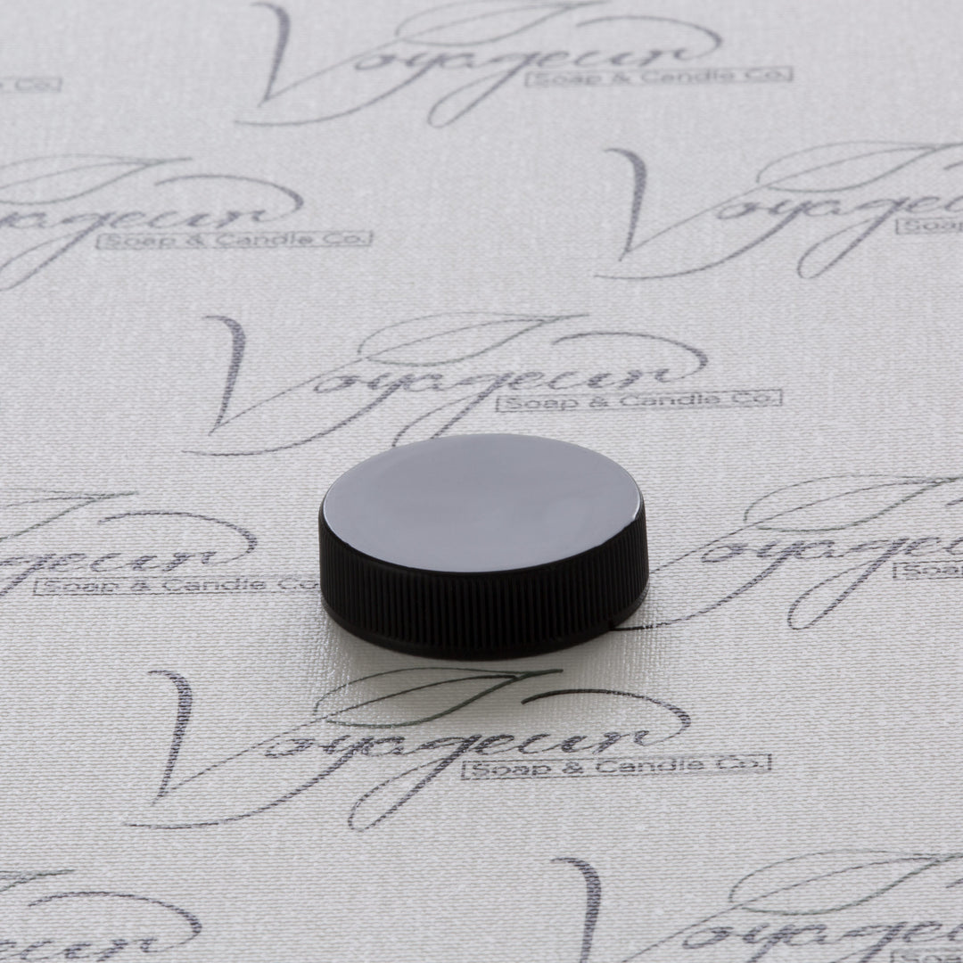 38-400 Black Ribbed Screw Cap