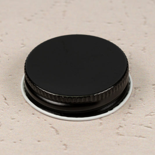 38-400 Black Metal Cap with Plastisol Liner