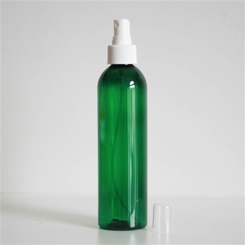 8 oz Green PET Bullet with Mister - White