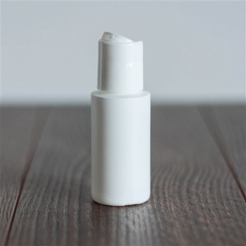 1 oz White Cylinder with Disc Cap - White