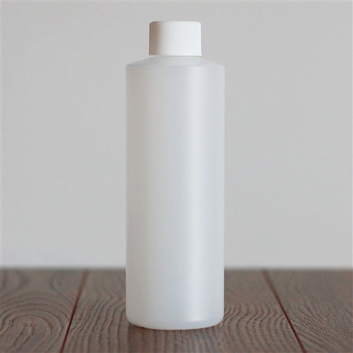 250 ml Natural HDPE Cylinder with White Rib Cap