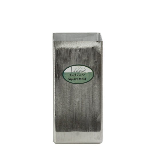 Square Metal Candle Mold 3" x 3" x 6.5"