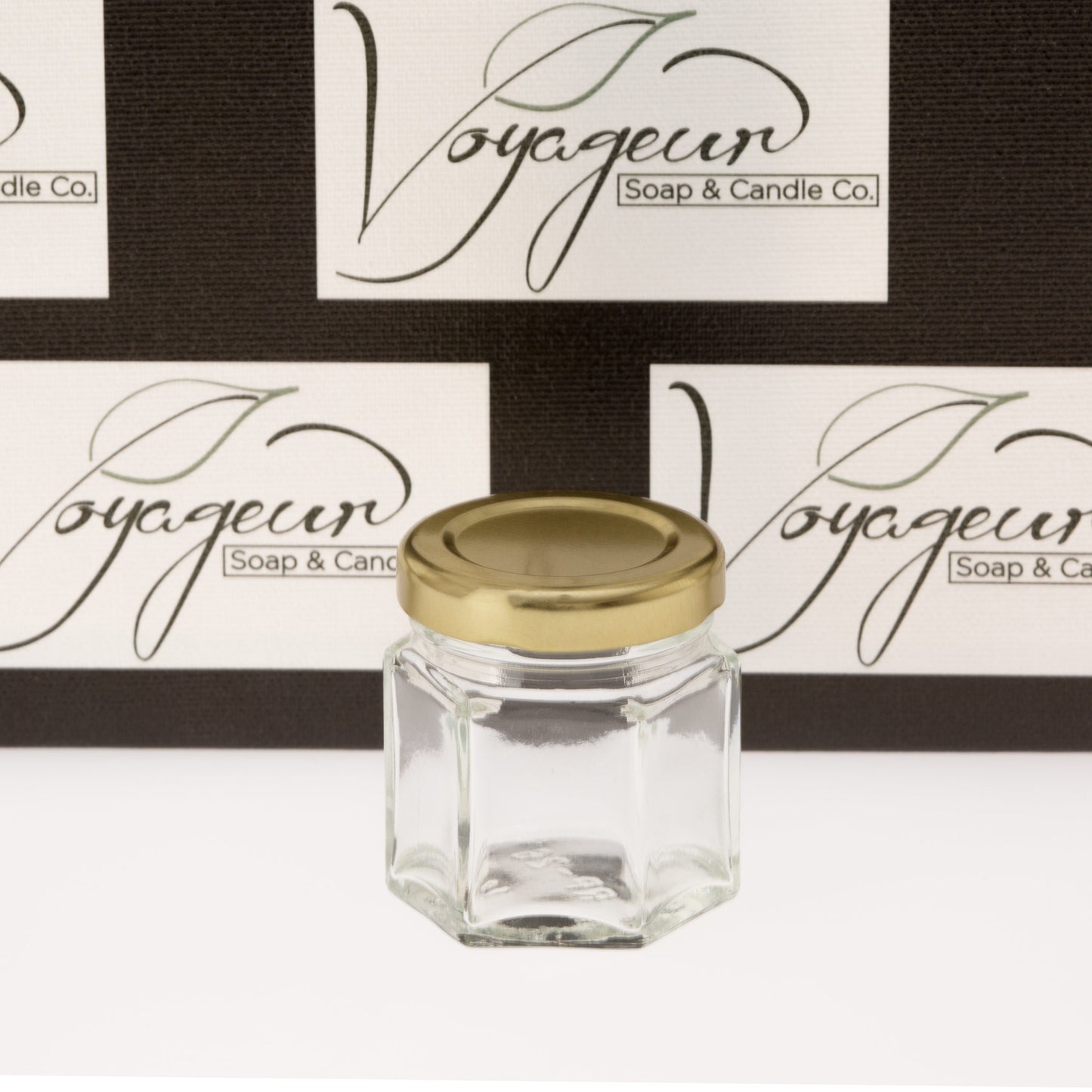 45 ml Hexagon Glass Jar with Gold Lid
