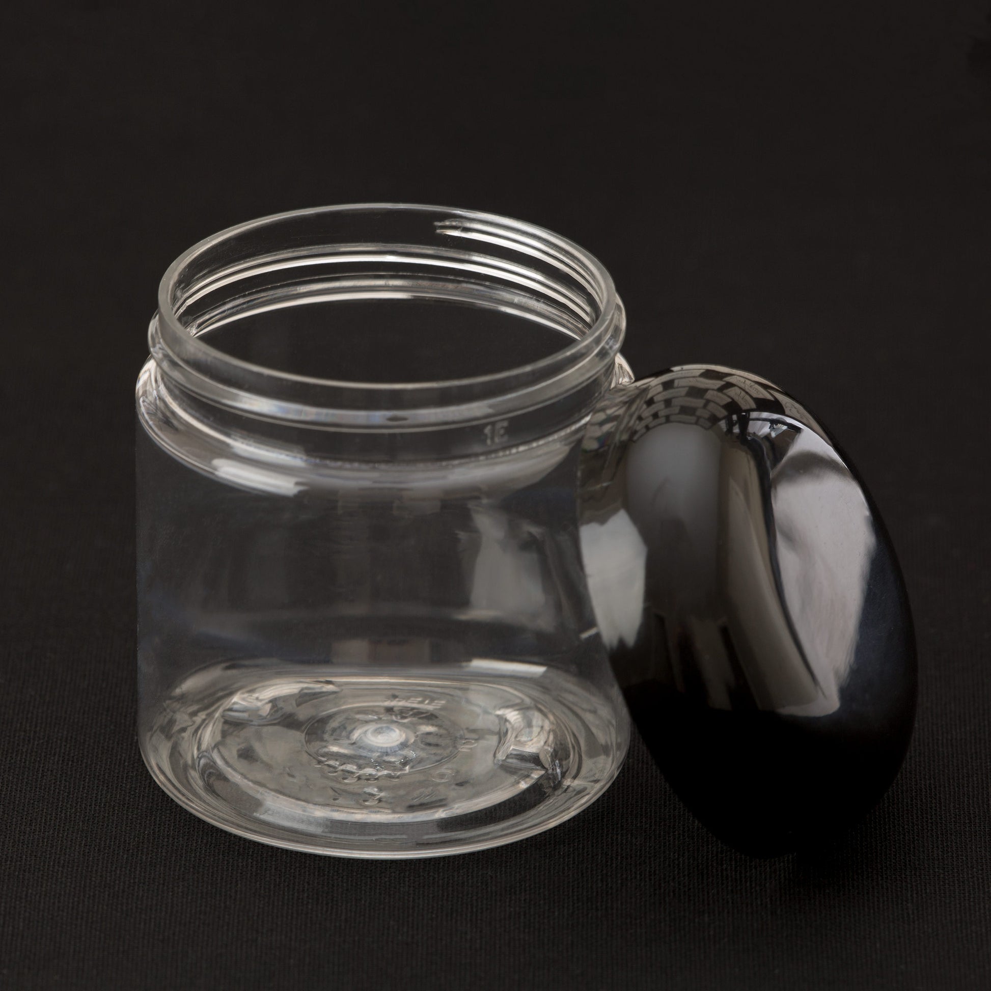 4 oz Clear Straight Sided Jar with Black Dome Cap
