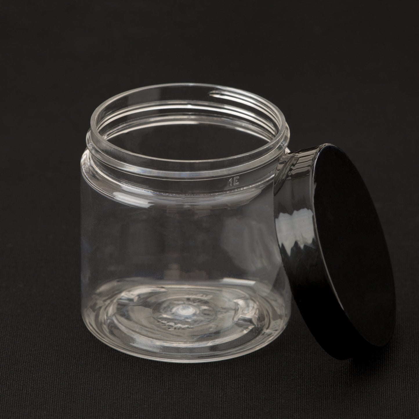 4 oz Clear Straight Sided Jar with Black Smooth Cap