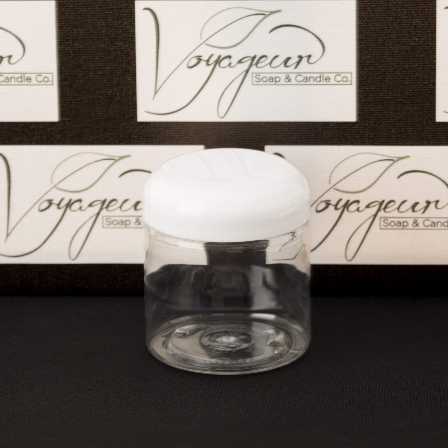 4 oz Clear Straight Sided Jar with White Dome Cap