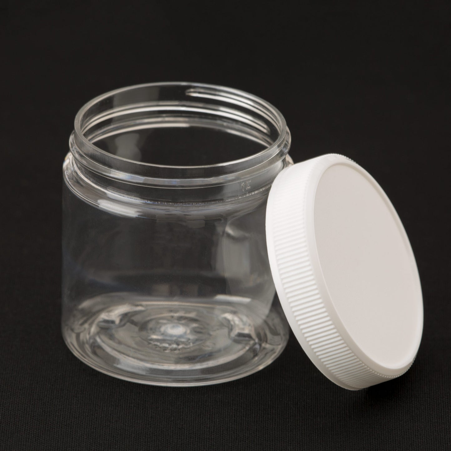4 oz Clear Straight Sided Jar with White Ribbed Cap