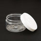 4 oz Clear Shallow Jar with White Smooth Cap