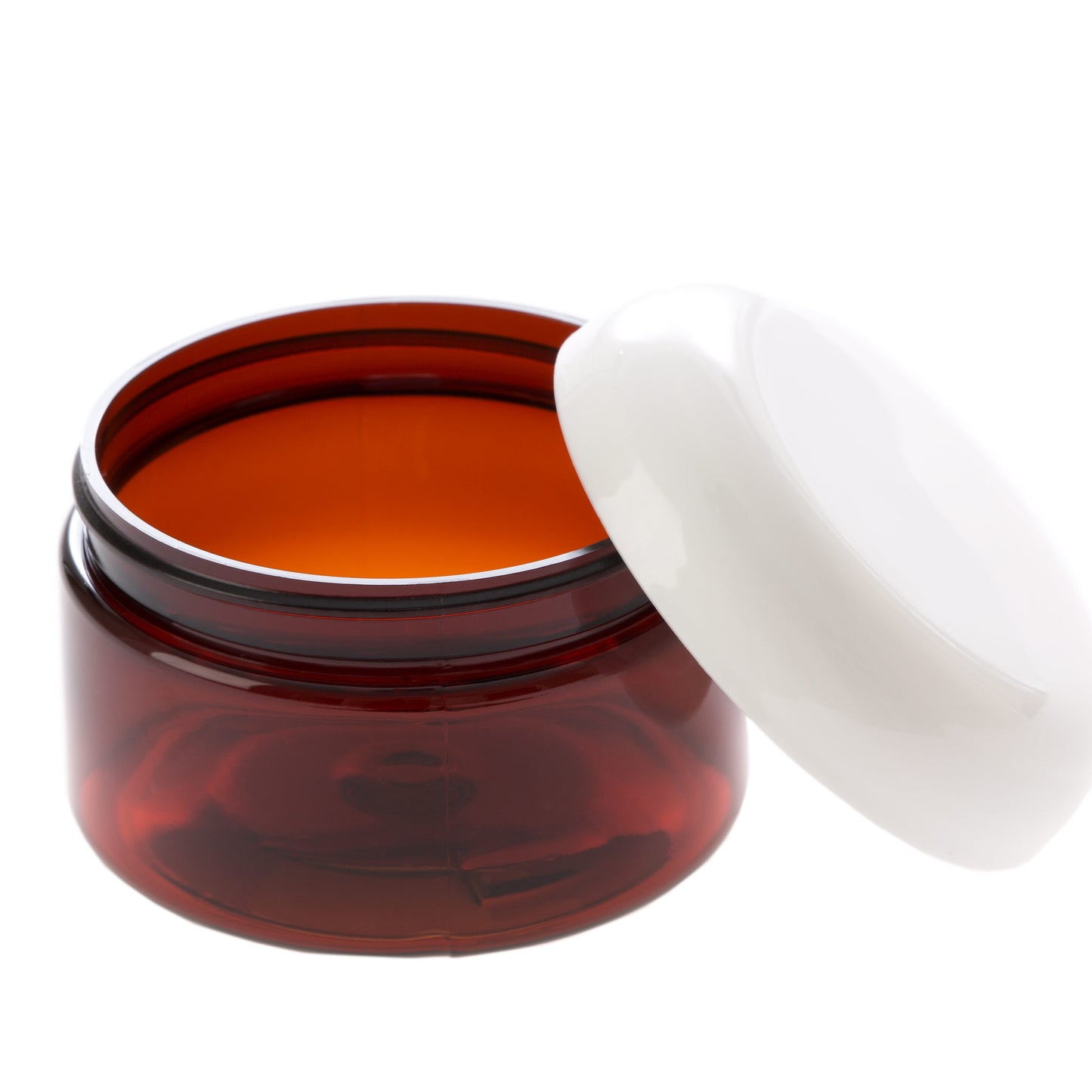 4 oz Amber Shallow Jar with White Dome Cap