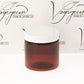 4 oz Amber Straight Sided Jar with White Flat Gloss Smooth Cap
