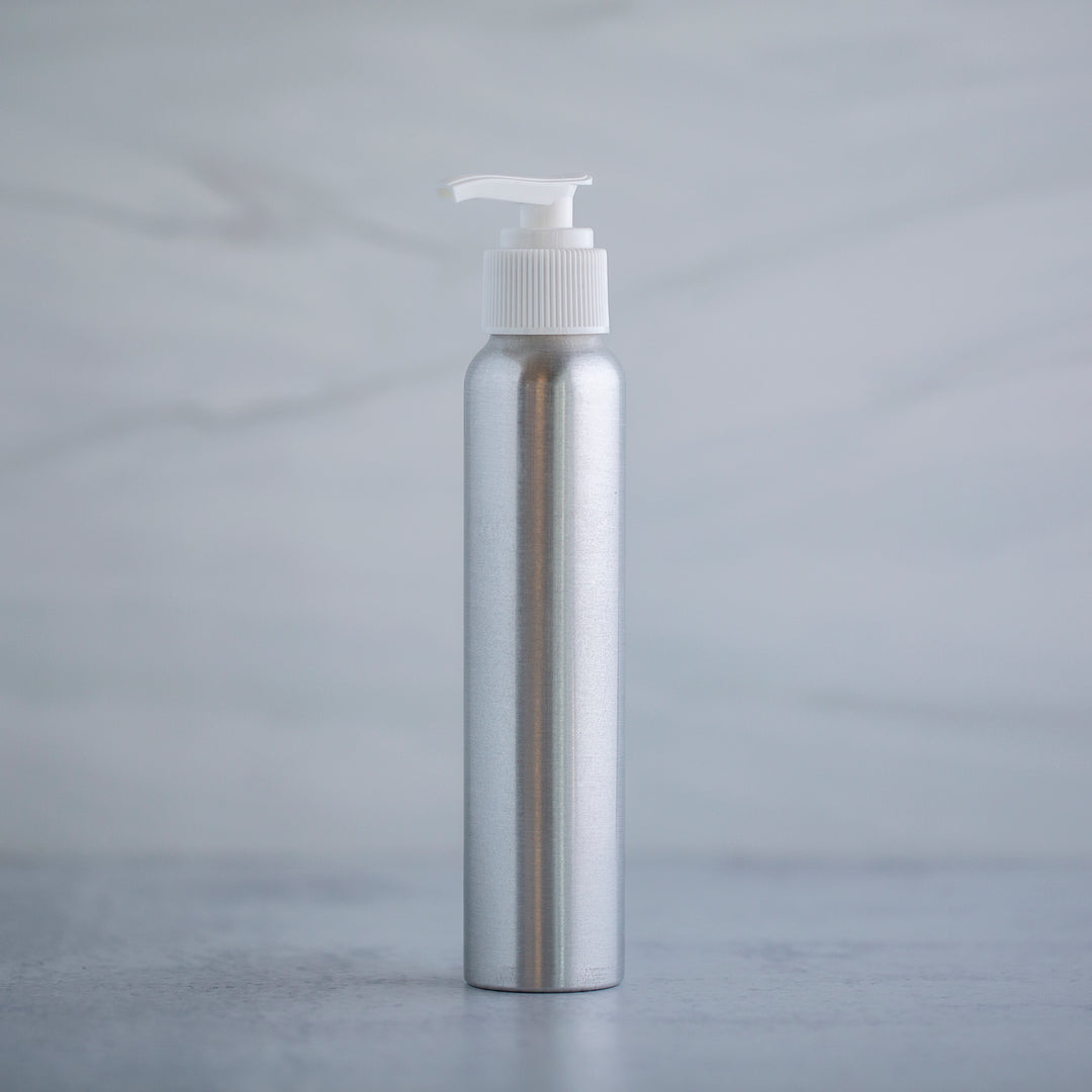 120 ml Aluminum Bottle with White Pump