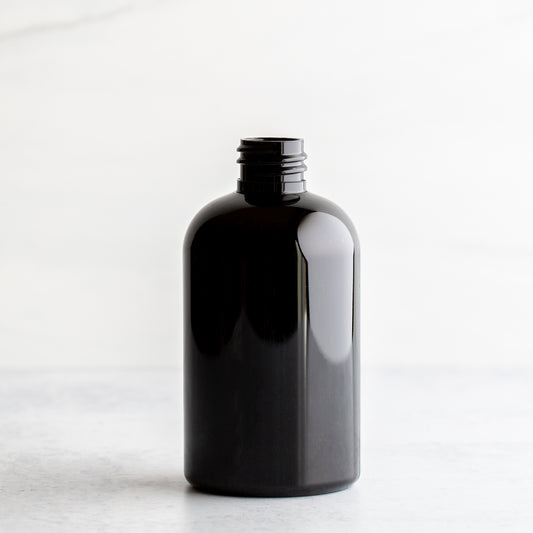 4 oz Black PET Boston Round Bottle Without Closure