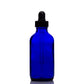 4 oz Blue Glass Boston Round Bottle with 100 ml Glass Tube Dropper