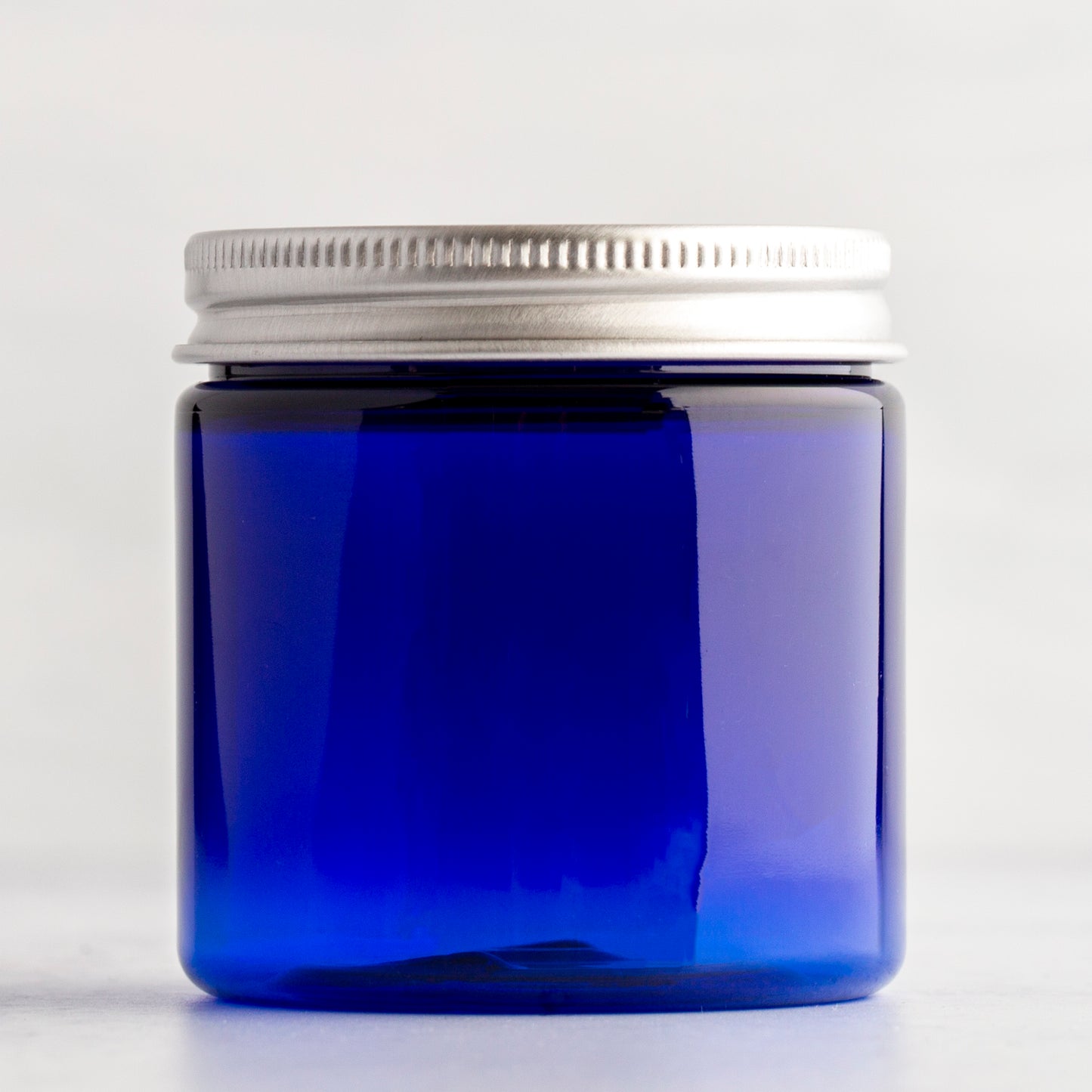 4 oz Blue Straight Sided Jar with 58-400 Aluminum Cap