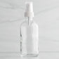 4 oz Clear Glass Bottle with White Mister
