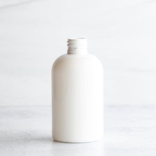 4 oz White PET Boston Round Bottle Without Closure