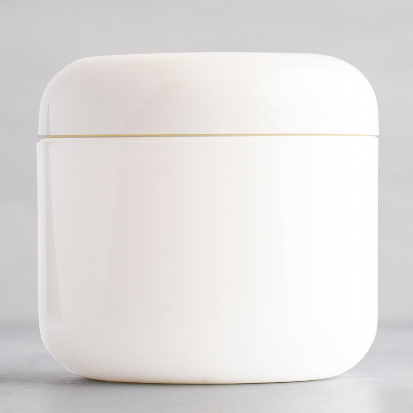 4 oz White Round Base Plastic Jar with White Dome Cap