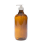 500 ml Amber Glass Bottle with 28-400 White Saddle Pump