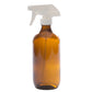500 ml Amber Glass Bottle with 28-400 White Trigger Sprayer
