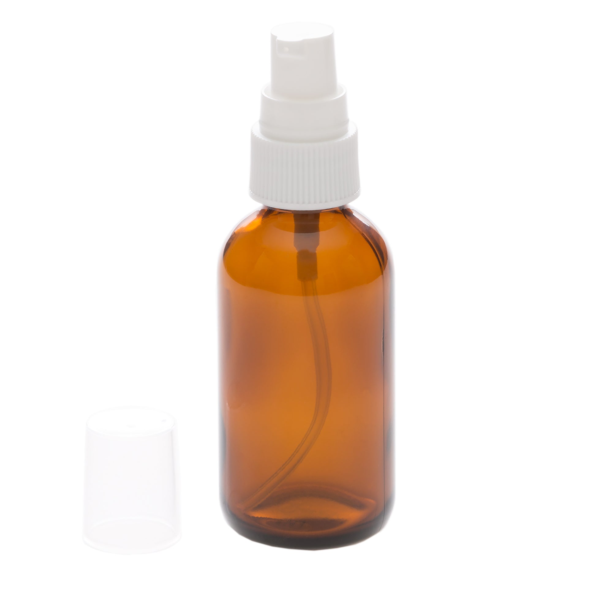 50 ml Amber Glass Bottle with 20-400 White Treatment Pump