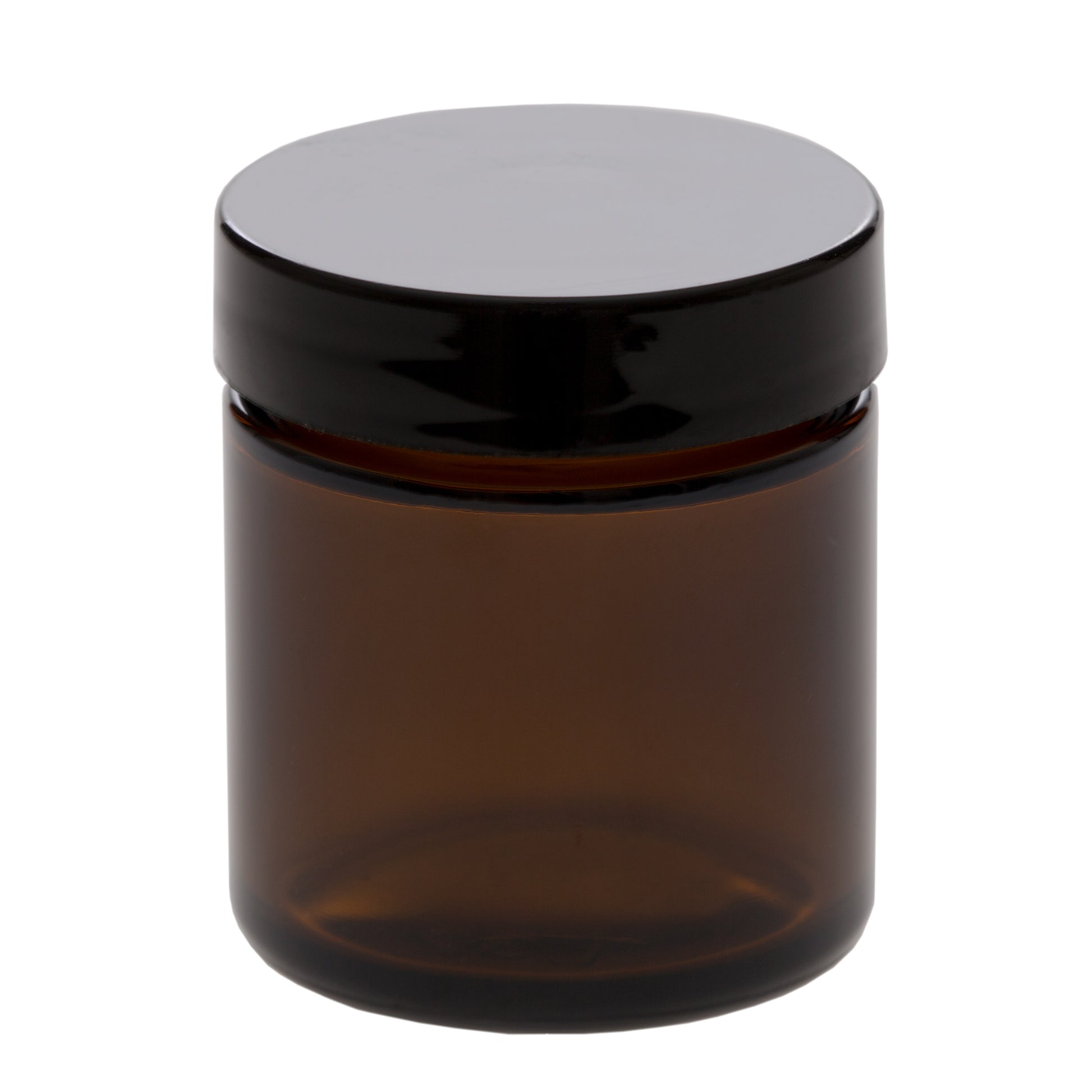 50 ml Amber Glass Jar with 45-400 Black Gloss Smooth Cap