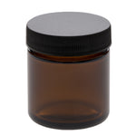 50 ml Amber Glass Jar with 45-400 Black Ribbed Cap