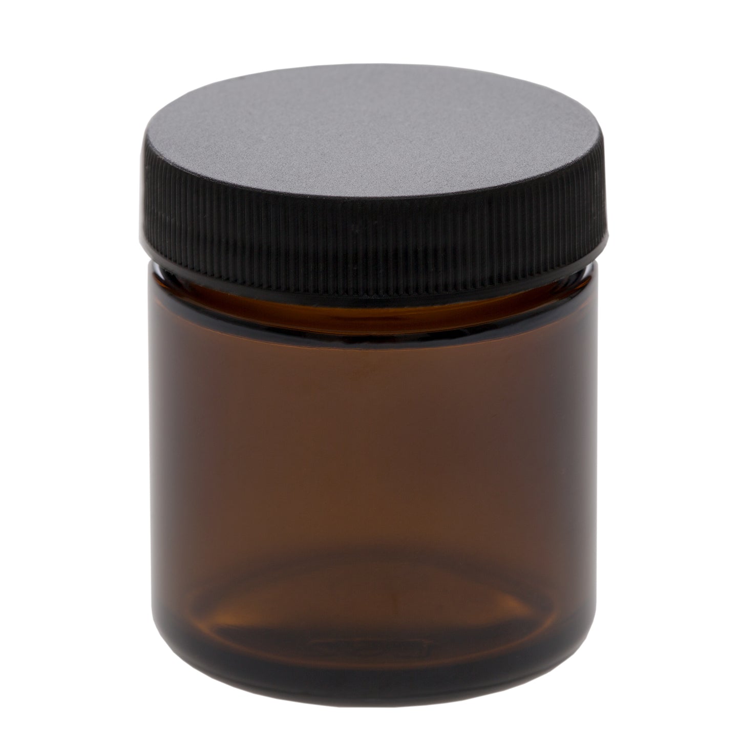 50 ml Amber Glass Jar with 45-400 Black Ribbed Cap