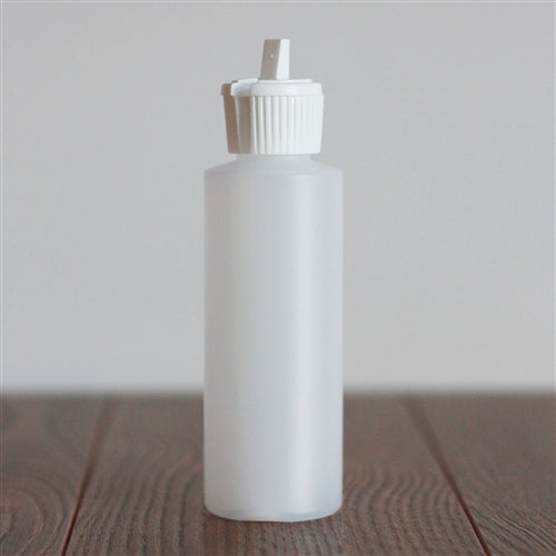 120 ml Natural HDPE Cylinder with White Turret Cap
