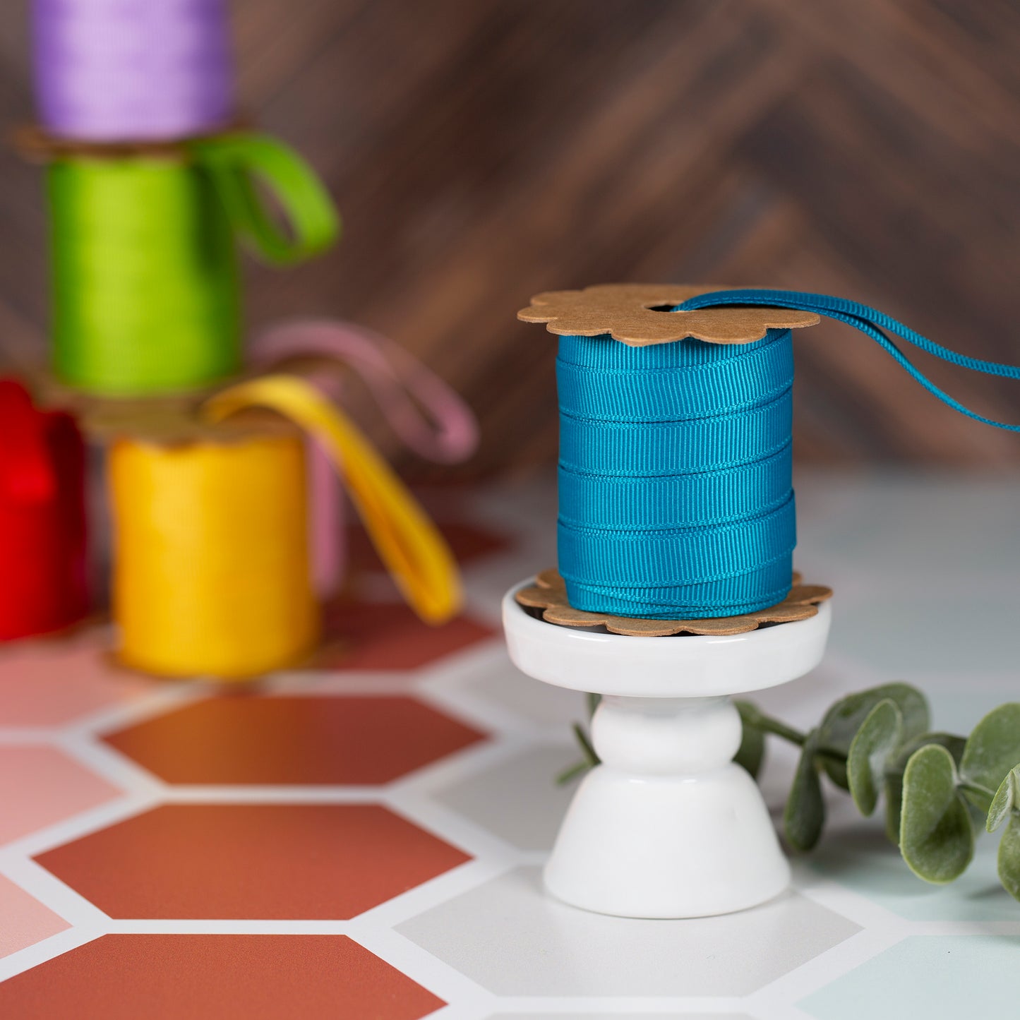 5 Meter Grosgrain Fabric Ribbon - Blue