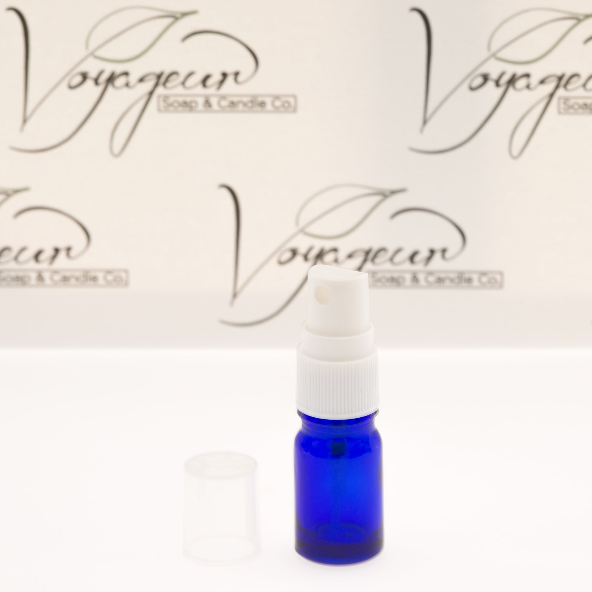 5 ml Blue Essential Oil Bottle with 18-400 White Fine Mist Sprayer
