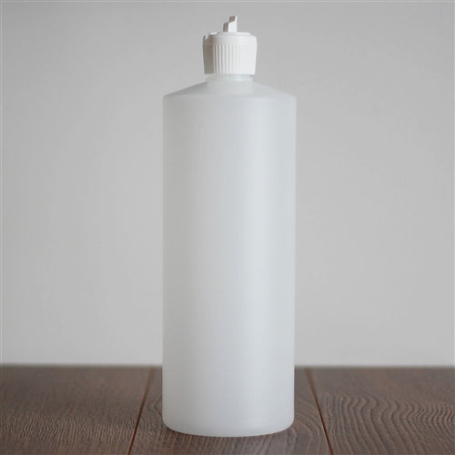 Natural HDPE Cylinder with White Turret Cap 1 Litre