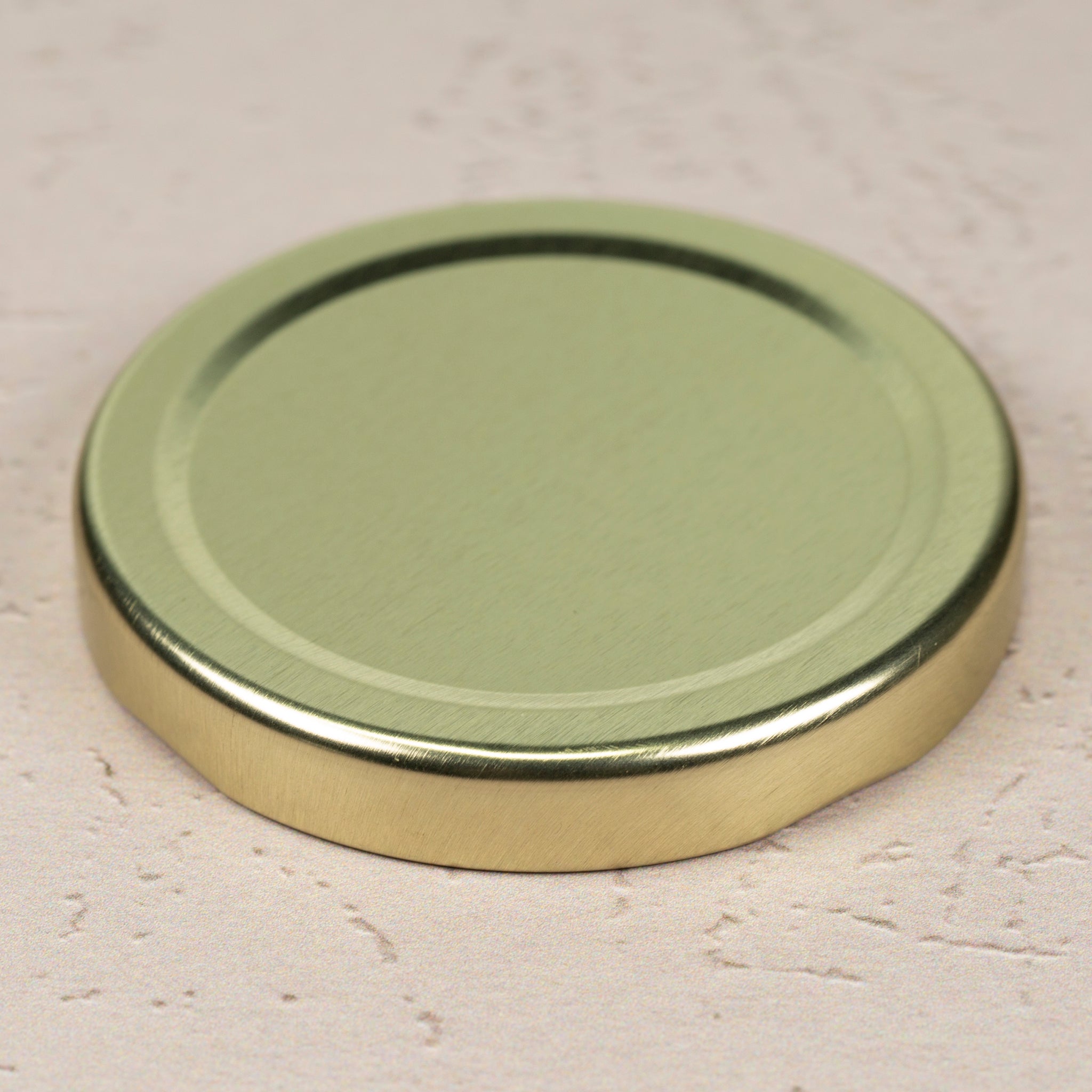 63mm Gold Metal Lug Cap with Plastisol Liner