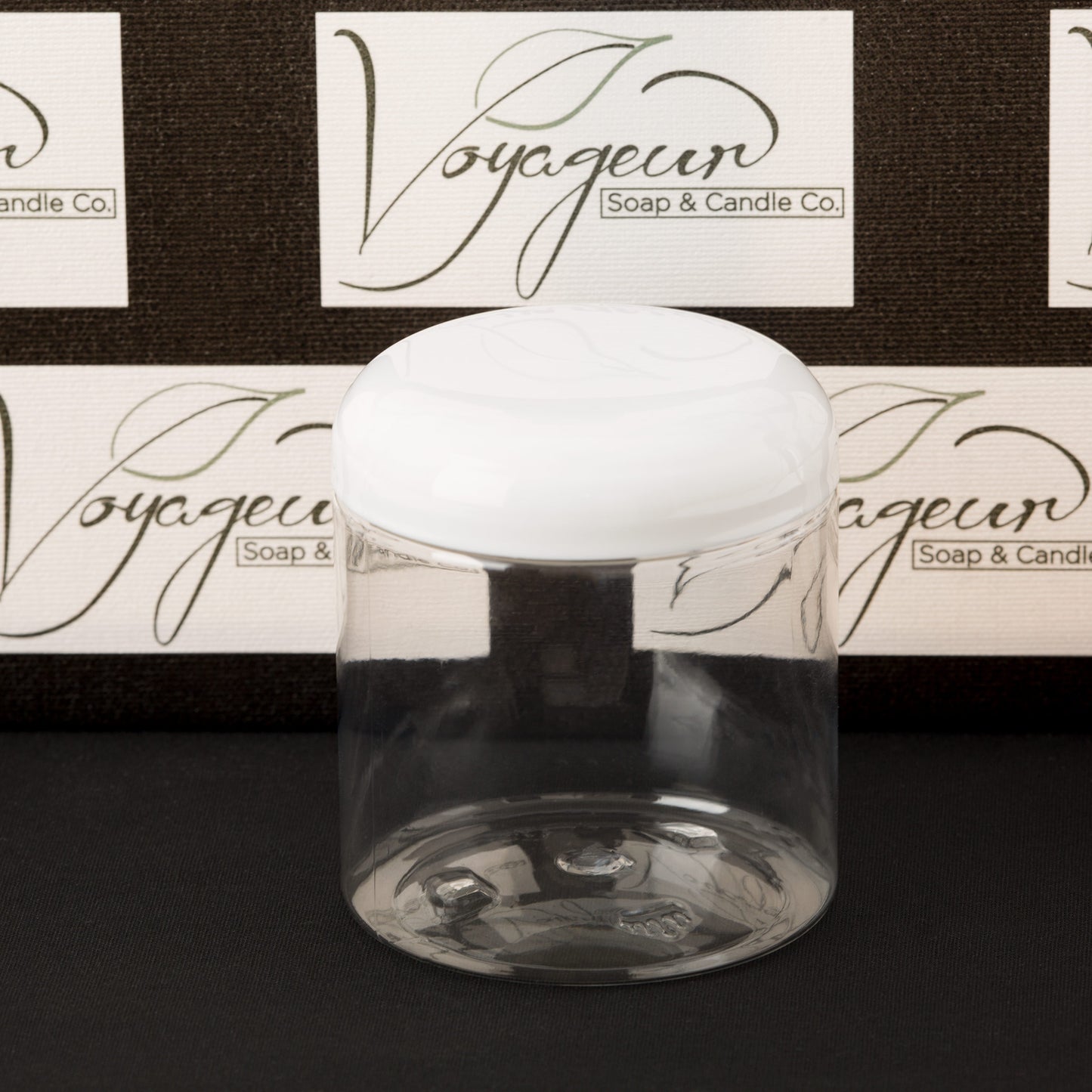 8 oz Clear Straight Sided Jar with White Dome Cap