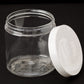 8 oz Clear Straight Sided Jar with White Smooth Cap