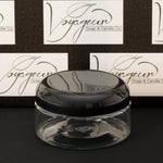 8 oz Clear Shallow Jar with Black Dome Cap