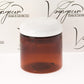 8 oz. Amber Straight Sided Jar with White Dome Cap