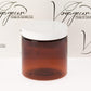 8 oz Amber Straight Sided Jar with White Flat Gloss Smooth Cap