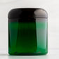 8 oz Green Straight Sided Plastic Jar with Black Dome Cap