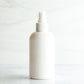 8 oz White PET Boston Round Bottle with 24-410 White Fine Mist Sprayer