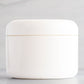 8 oz White Round Base Plastic Jar with White Dome Cap