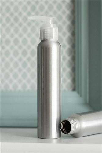 4oz / 120 ml Aluminum Bottle with Pump - Natural