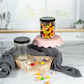 9 oz Clear Glass Jar with 70mm Black Metal Lug Cap